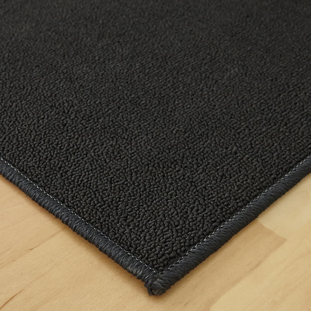 Mainstays Titan Solid Indoor Area Rug, Black, 3'4" x 5'