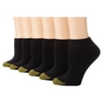 thumbnail image 2 of GOLD TOE 6 Pack Black Solid Cushioned Athletic No Show Socks 6-9, 2 of 7