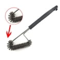 thumbnail image 2 of 10-Inch Stainless Steel Brush with Long Handle and Durable Bristles - Effective for Cleaning All Surfaces, Protects Hands from Heat, Non-Stick Design for Easy Grease Removal, Ideal for, 2 of 7