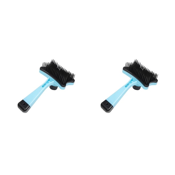 Greeniant Peine para el pelo de mascotas, cepillo para perros, suministros para gatos, mensaje cortapelos, accesorios profesionales, productos Azul 2piezas