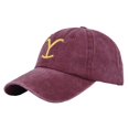 thumbnail image 1 of Yellowstone Dutton Ranch Hat Cross Ponytail Baseball Cap Distressed Outdoor Embroidery Sunscreen Hat Solid Color Cap, 1 of 2