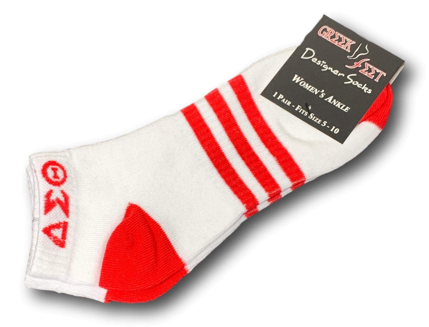 Delta Sigma Theta Striped Pair Ladies Ankle Socks