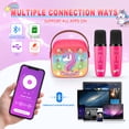 thumbnail image 3 of Mini Karaoke Machine for Kids, Birthday Gifts for 3 4 5 6 7 8 9 10 Year Old Girls, 2 Wireless Karaoke Microphones for Kids, Portable Bluetooth Speaker, Gifts for Girls, 3 of 7