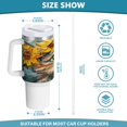thumbnail image 3 of 40 Oz Car Handle Water Bottle Water Cup Water Bottle Water Jug Coffee Cup Travel Water Bottle Cute Sunflower Cat, 3 of 8