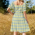 thumbnail image 4 of McGrath Tartan Blue and Yellow Irish Plaid Sleeveless Dress summer dresses ladies 2024 summer dress women 2024, 4 of 6