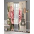 thumbnail image 4 of Pink Spring Floral Sheer Curtains for Living Room Bedroom Vintage Rose Flower Retro Sheer Curtains 96 Inch Long 2 Panels Set Light Filtering Curtain Window Treatments Drapes for Dining Room, 4 of 6