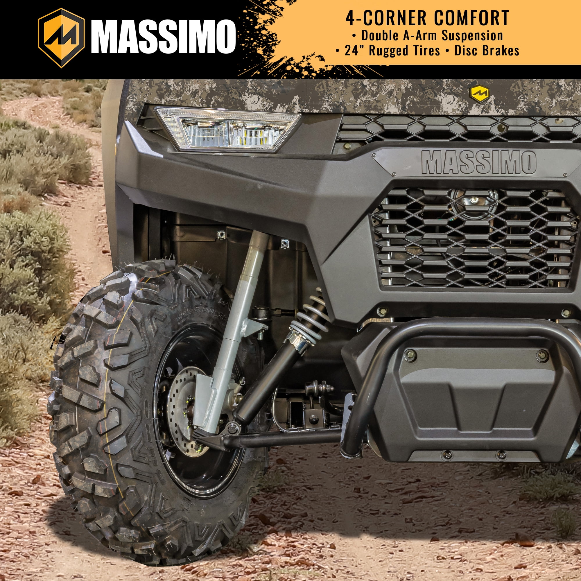 Massimo Buck 250 Side by Side UTV 12hp, 177cc, 6.5 cf. Dumping Cargo Bed - Camo