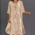 thumbnail image 1 of 2023 Fashion O Neck 5XL Printed Two-Piece Sets Elegant Women Print Seven-Point Sleeve Tops Dress New Spring Summer Suit Dresses4XL Gao Jinjia LED, 1 of 2