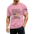 thumbnail image 4 of 250th Anniversary USA Shirts for Men Short Sleeve Independence Day Flag Print 4th of July Patriotic Shirts,M, 4 of 6