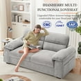 thumbnail image 2 of BedLuxury 71.5” Loveseat Sofa,Comfy Modern 2-Seats Sofa for Small Space and Living Room, Removable Cover, Pillow Armrest,USB/Type-C Port, Grey, 2 of 7