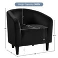 thumbnail image 5 of Yaheetech Velvet Upholstered Barrel Club Chair with Sturdy Construction, Set of 2, Black, 5 of 8