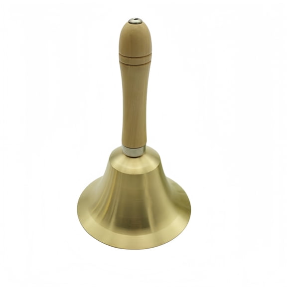 Loud Solid Brass Handbell, 5.9IN Hand Call Bell with Wooden Handle, Ringing Bells for Wedding, Animal Training,Dinner, Meditation, Musical Teaching, Service and More