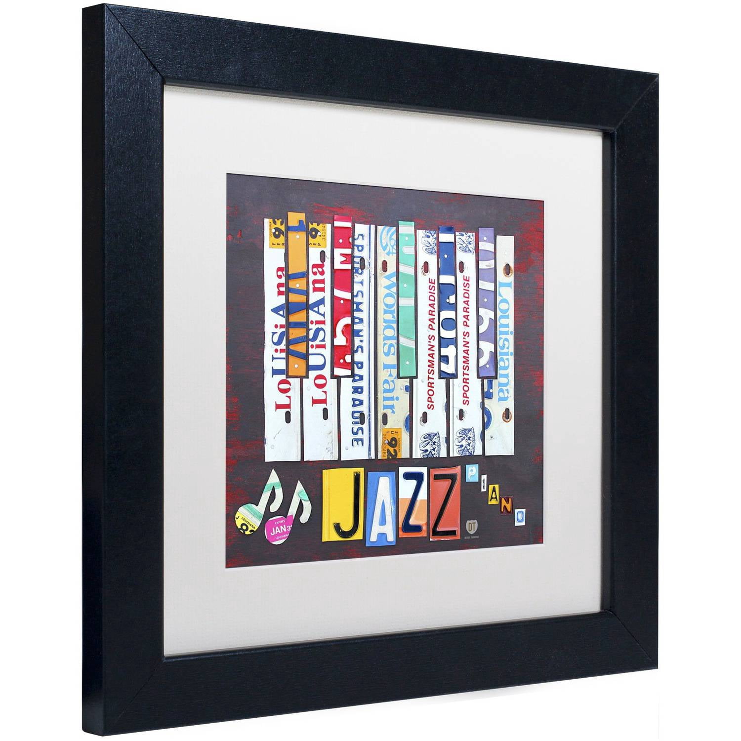 Trademark Fine Art 'Jazz Series Piano' Canvas Art by Design Turnpike, White Matte, Black Frame