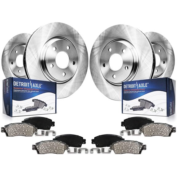Detroit Axle - Complete Front & Rear Brake Rotors & Ceramic Pads w/Hardware for 2005-2007 2012 Nissan Murano 2006 Replacement: 12.60 inch Front and12.13 inch Rear