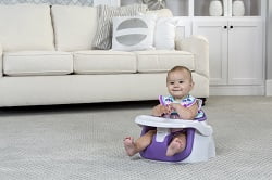 Regalo My Little Booster Seat 2-in-1 with Tray, Easy Clean, Purple, Unisex, Ages 6 to 30 Months, Up to 50 lb