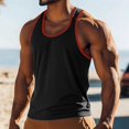 thumbnail image 3 of Chiccall Men's Summer Tops Training Athletic Sleeveless Tank Tops Lightweight Wicking Outdoor Running Shirts Casual Beach Vacation Tees Blouse, 3 of 4