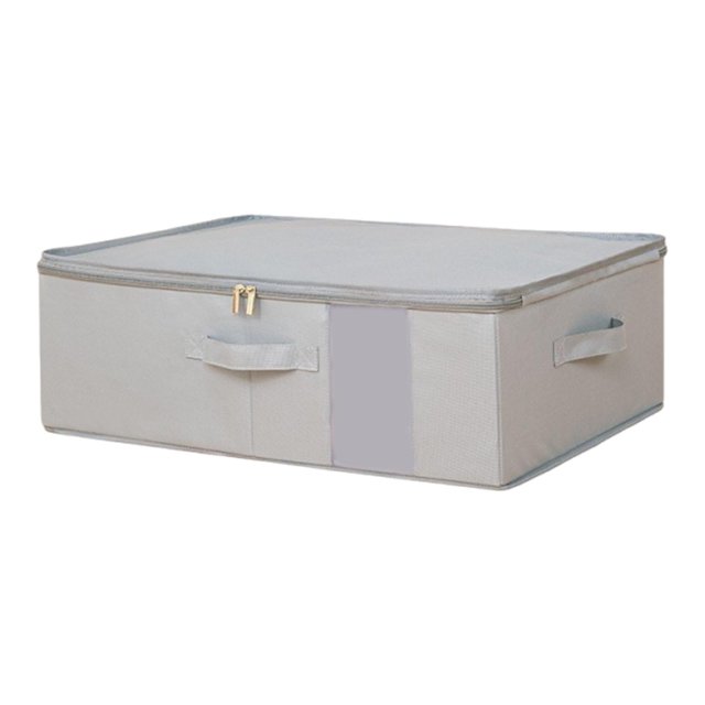 debajo de la caja de almacenamiento de la caja de ropa Organizador de juguetes Garnizador práctico contenedor de almacenamiento plegado con contenedor Gris