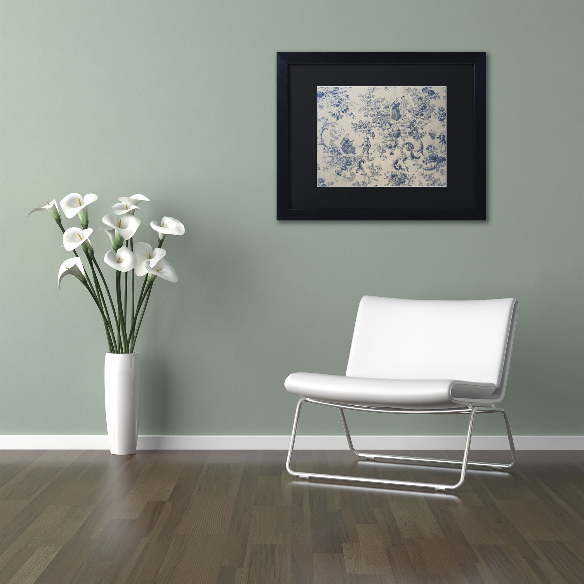 Trademark Fine Art 'Toile Fabrics I' Black Framed Art by Color Bakery