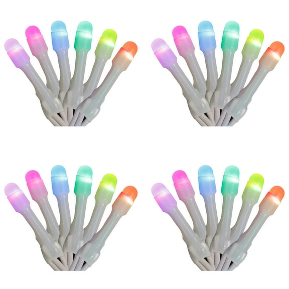 Home Heritage Luminations Christmas Holiday Party Lights, Twinkly App Control, 7' String of Icicle Style, 50 RGB LEDs (4 Pack)