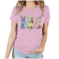 thumbnail image 3 of VBTAPA Womens Easter T-shirts Funny Cute Bunny Eggs Print Round Neck Short Sleeve Tops Novelty Holiday Graphic Tees Sales of Today Pink XL, 3 of 6