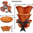 thumbnail image 5 of 5 Tier Stacking Planters - Strawberry, Herb & Vegetable Planter - Vertical Gardening Indoor/Outdoor Stacking Garden Pots - Terracotta, 5 of 5