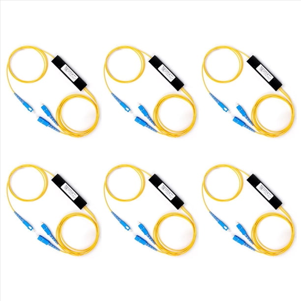 6X Divisor de Fibra Óptica de 1 Punto y 2 Cónicos, Divisor de Caja de Empalme, Puerto SC, Fibra FTTH, Conexión Fría para el Hogar