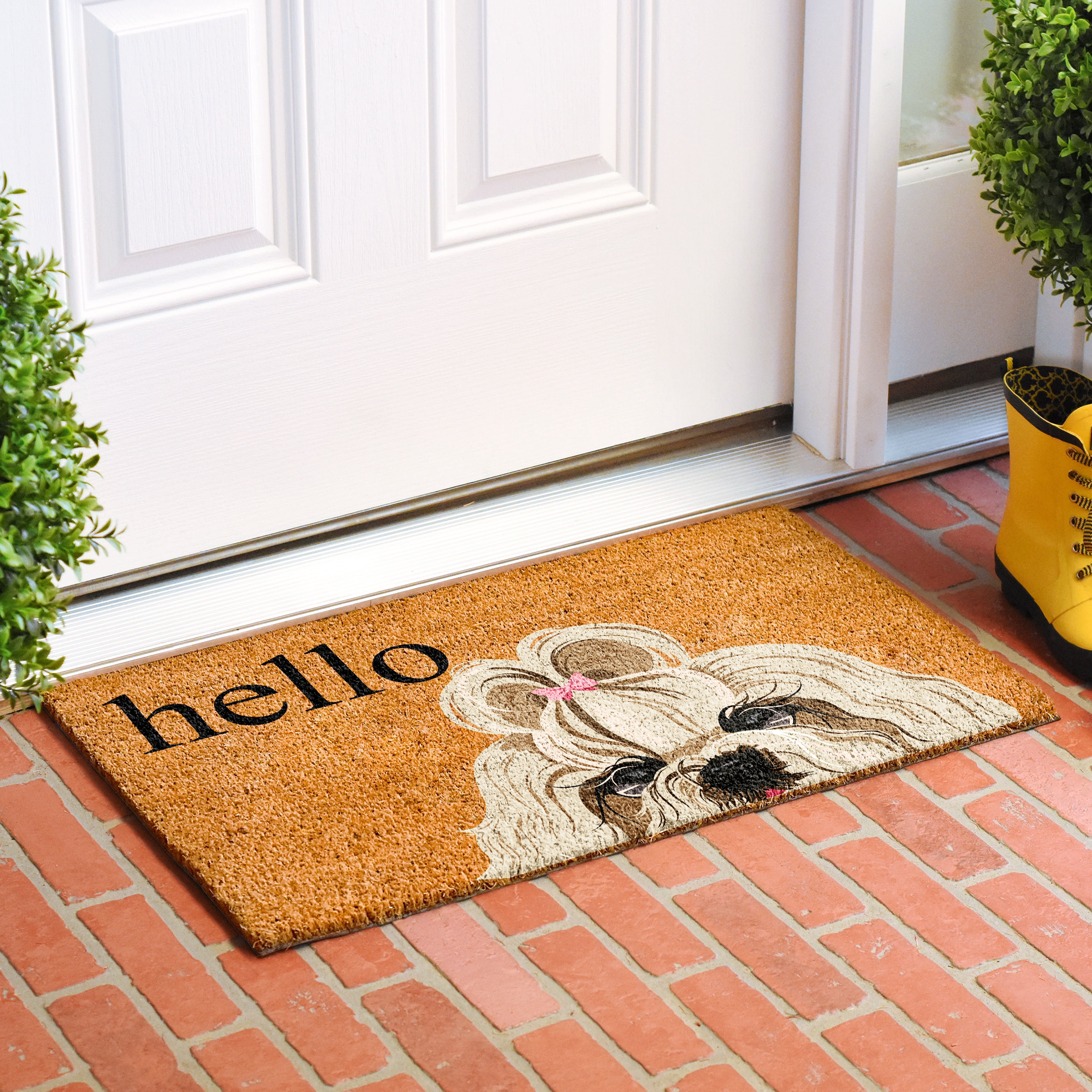 Calloway Mills 109491729 Gold Shih Tzu Doormat 17" x 29"