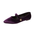thumbnail image 5 of SuTry Women's Mary Jane Flats Pointed Toe Velvet Strap Slip On Comfortable Elegant Vintage Casual Daily Walking Shoes(36), 5 of 7