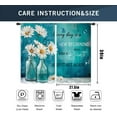 thumbnail image 3 of Teal Quotes Daisy Kitchen Curtains 2 Panels 27.5W x 39H Rod Pocket Motivational Blue Flower Floral Inspirational Plant Small Short Door Decor Laundry Window Drapery Treatment, 3 of 6