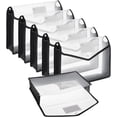 thumbnail image 1 of Carpeta de plástico expandible de 6 piezas, organizador de archivos negro, tipo acordeón, para documentos con cierre a presión, transparente., 1 of 9