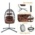 thumbnail image 4 of Sumdeal Indoor and Outdoor Egg Swing Chair with Stand - 300 lbs Capacity, Cushions, and Cover, Foldable Hammock Chair for Gardens, Porches, and Balconies, 4 of 8