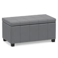 thumbnail image 2 of Simpli Home Amelia 34" Transitional Rectangle Ottoman Bench in Stone Gray Faux Leather, 2 of 14