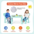 thumbnail image 6 of Kids Table and Chairs(2 Chairs Included), 3 Piece Lightweight Plastic Children Activity Table for Preschool, Kindergarten, Playroom, Easy Clean Toddler Furniture Set for Ages 1-7 (Green), 6 of 10