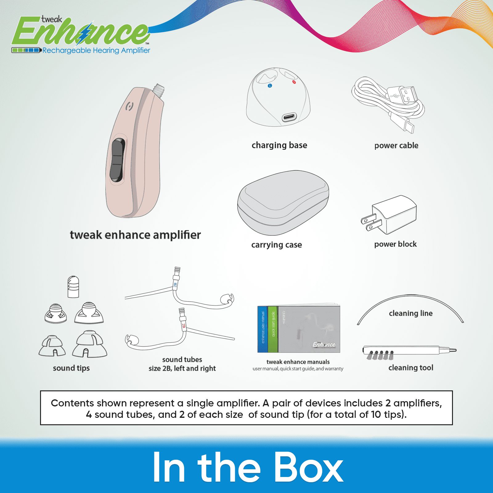 Tweak Enhance OTC Hearing Aid | Premium Audio Performance with Rechargeable Batteries (Single)
