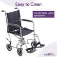 thumbnail image 4 of ProHeal 19” Transport Wheelchairs for Adults, Foldable and Lightweight - Steel Wheel Chair, Padded Armrests, and Swing Away Footrests, 4 of 7
