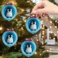 thumbnail image 3 of Arctic Animal Christmas Ornaments Collection - Cute Bunny, Penguin, Owl & More in Glittering Baubles for Holiday Decor A, 3 of 5