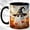 Black, variant on Poppy Ghost Coffee Mug, Witch Hat Mug, Ceramic 11 oz