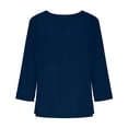 thumbnail image 6 of Hilenly 3/4 Sleeve Tops for Women V Neck Tunics Summer Shirts Solid Color Cotton Basic Tees Blouse, 6 of 8