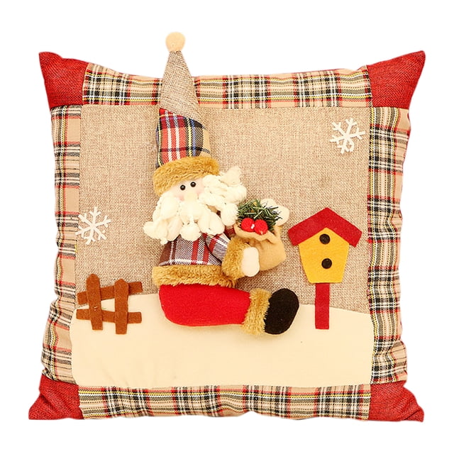 Oreiller de Noël à la Mode Coloré Santa Claus Elk Snowman Canapé Coussin Coussin Jouet