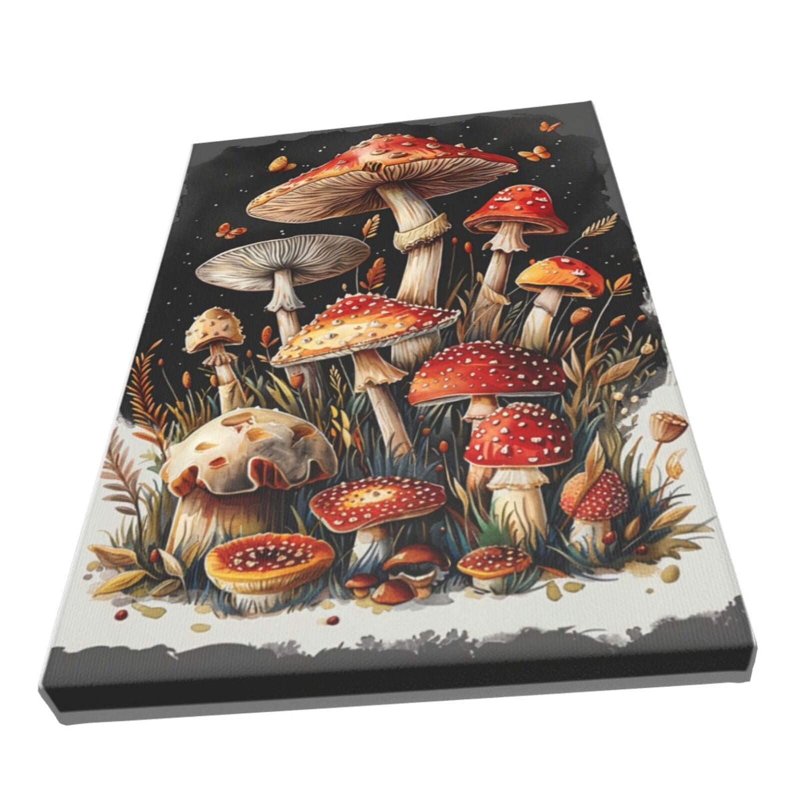 12x18 inch Canvas Hanging Picture Mushroom World,Rustic Yard Wall Decor Art Painting Canvas,Modern Style Mushroom World Art Decorative Paintings,Gift For Mushroom Lovers,Farmhouse,Bar,Kitchen