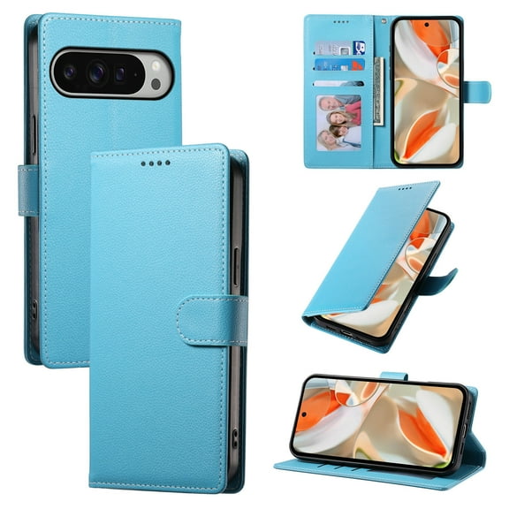 For Google Pixel 9 5G /Pixel 9 Pro XL Magnetic Closure PU Leather Folio Flip Phone Cover