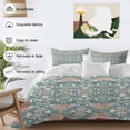 thumbnail image 3 of 3 Piece Teal Pink Duvet Cover Set Full Size, Microfiber Comforter/Quilt Cover with Corner Ties and 2 Pillowcases, Vintage Floral Watercolor Boho Ethnic All Season Soft Bedding with Zipper Closure, 3 of 8