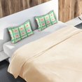 thumbnail image 5 of Yayeee Pillowcase Standard Size Set of 2 Satin Wrinkle Resistant Envelope Pillow Case, Green Blossom Mosaic, 5 of 8