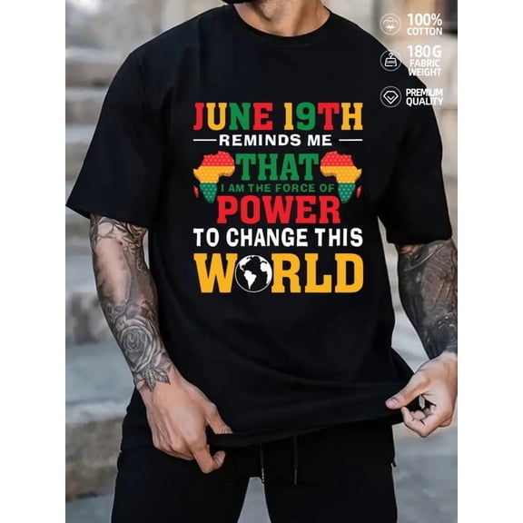 African Pride T-Shirt men's Black History Month black 180G 100% Cotton Commemorative clothing Inspirational Classic Unisex Shirt Printed tshirts Casual Unisex Shirt Cotton tshirts