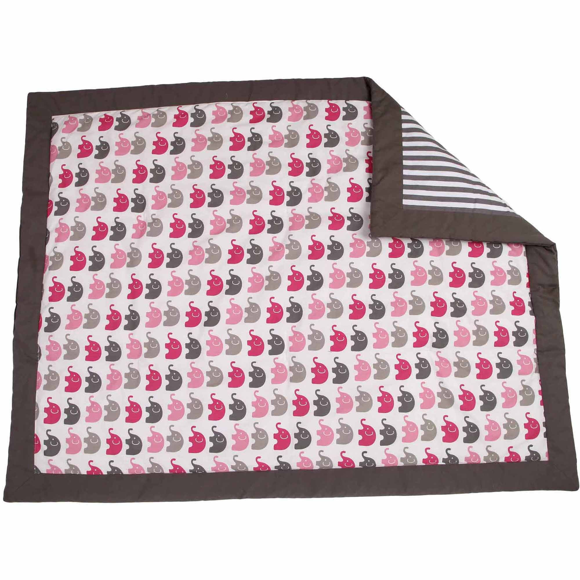 Love 100 Percent Cotton Percale Crib Bedding Separates Bacati Window Valance 54 x 15 inches, Black/Fuschia 