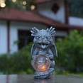 thumbnail image 6 of Whimsical Dragon Garden Statue with Illuminated Cracked Glass Ball - 8.7inch Resin Sculpture for Enchanting Outdoor or Indoor Decor, 6 of 7