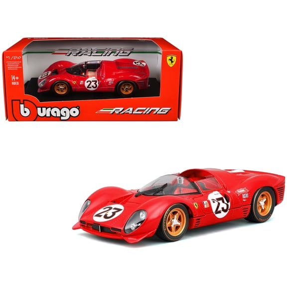 Ferrari 330 P4 #23 Lorenzo Bandini - Chris Amon "Ferrari S.P.A." Winner "24 Hours of Daytona" (1967) "Racing" Series 1/24 Diecast Model Car by Bburago