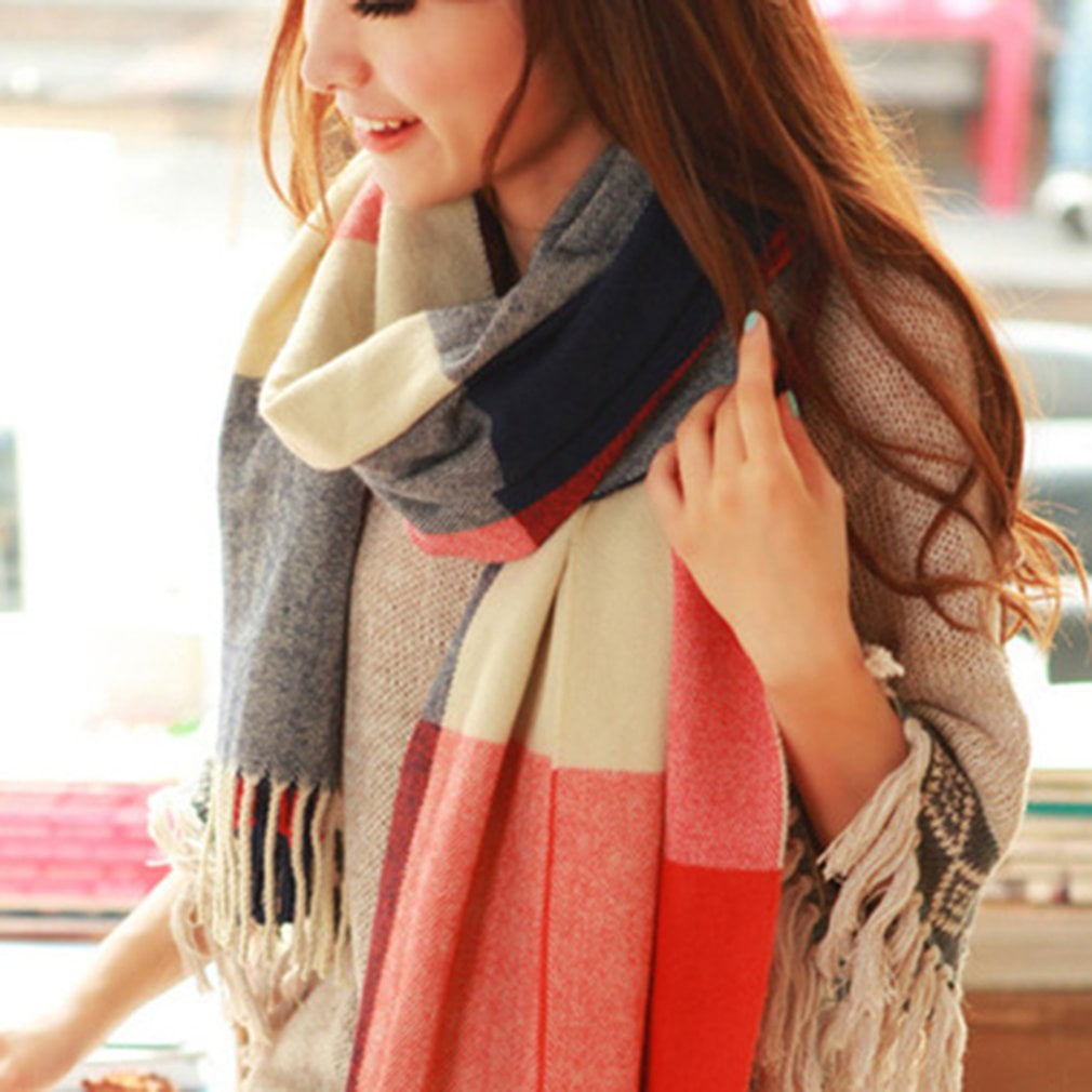 Unisex Fashion Women Winter Keep Warm Wool Cashmere Long Shawl Tassel Scarf Gift 