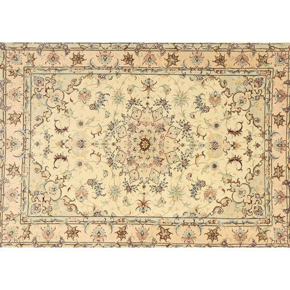 Ahgly Company Indoor Rectangle Traditional Brown Gold Persian Area Rugs, 4' x 6'