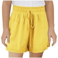 thumbnail image 2 of Girls Boys Shorts Elastic Waist Toddler Boys Shorts Kids Summer Breathable for Casual Athletic Pants Yellow 11-12 Years, 2 of 7